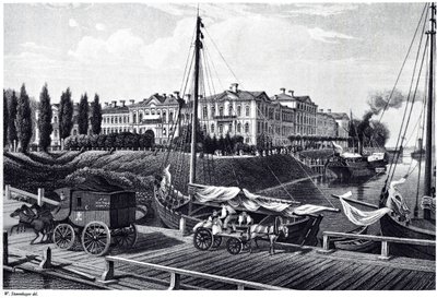 Pohled na zámek Mitau, c. 1850 od Wilhelm Siegfried Stavenhagen