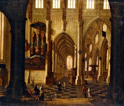Interiér kostela (olej na plátně) od Wilhelm van Ehrenberg