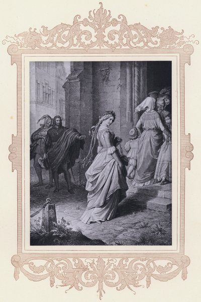 Gretchen jde do kostela (litho) od Wilhelm von (after) Kaulbach