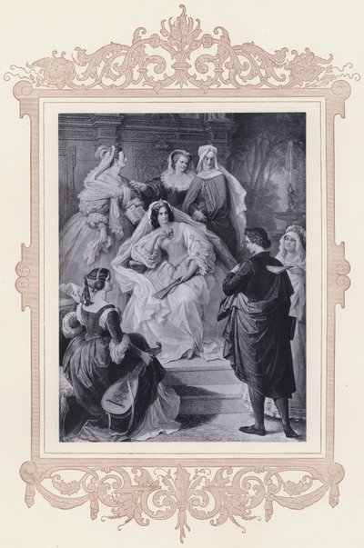Leonore, Torquato Tasso (litho) od Wilhelm von (after) Kaulbach