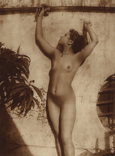 Italka (ze Sicílie) (černobílá fotografie) od Baron Wilhelm von Gloeden