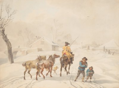 Postilion na koni v zimní krajině, ca. 1798. od Wilhelm von Kobell