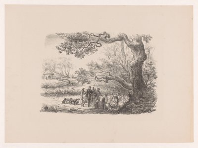 Návrat z lovu Naši předkové lovu přichází Art Album W. P. van Geldorpa (název série) od Wilhelmus Petrus van Geldorp