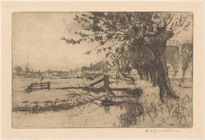 Příkop v Městské plynárně v Binckhorstu v Haagu od Willem Adrianus Grondhout (signed by artist)