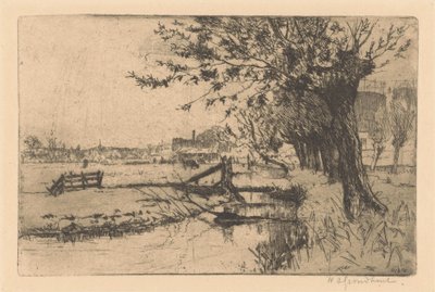 Příkop v Městské plynárně v Binckhorstu v Haagu od Willem Adrianus Grondhout (signed by artist)