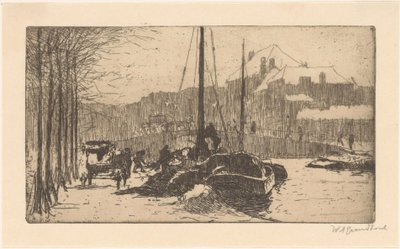 Snow in the City (původní název) od Willem Adrianus Grondhout (signed by artist)