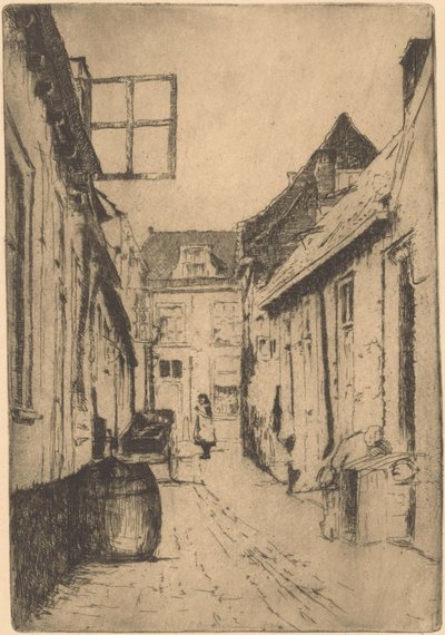 Ulice ve Voorburgu (původní název na objektu) od Willem Adrianus Grondhout (signed by artist)
