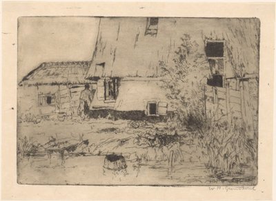 Úpatí mlýna ve Voorburgu od Willem Adrianus Grondhout (signed by artist)