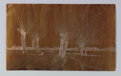 Vrby u příkopu v Binckhorstlaan v Haagu od Willem Adrianus Grondhout (signed by artist)