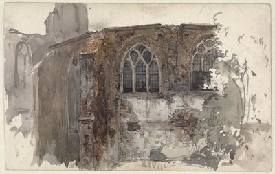 Zřícenina kostela od Willem Anthonie van Deventer
