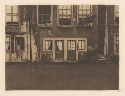 Oudezijds Achterburgwal, dvoje dveře uprostřed [The Oudezijds Achterburgwal, se dvěma dveřmi uprostřed] od Willem Arnold Witsen