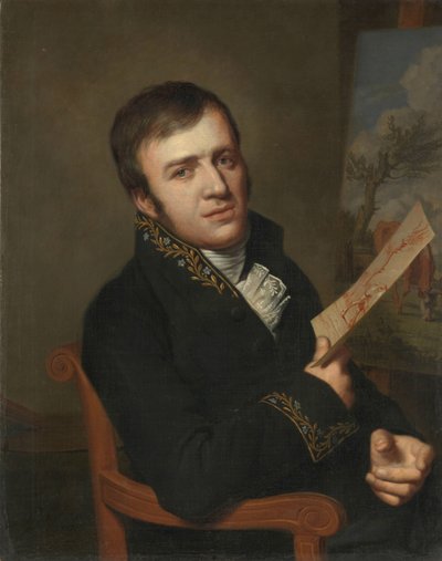Jan (Baptist) Kobell II (1778-1814), malíř, v uniformě člena Královského institutu vědy, literatury a výtvarného umění od Willem Bartel van der Kooi