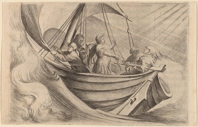 Caesar překračující bouřlivé moře od Willem Basse