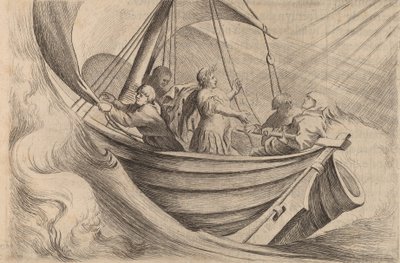 Caesar Crossing Stormy Seas, 1634. od Willem Basse