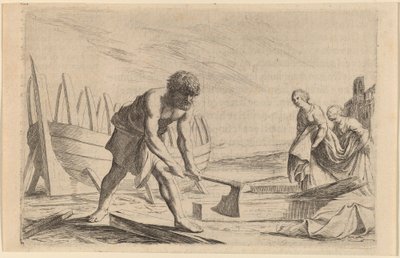 Ulysses na ostrově bohyně Calypso od Willem Basse