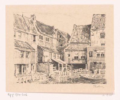 Zadní část starých domů v Enkhuizenu Staré domy, Enkhuizen (původní název) od Willem Bastiaan Tholen (signed by artist)