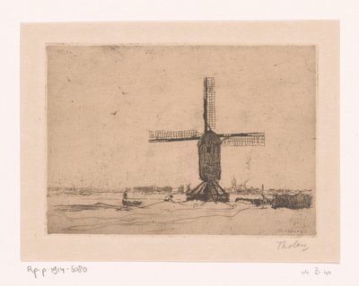 Doesburger Mill Windmill near Doesburg (původní název) od Willem Bastiaan Tholen (signed by artist)