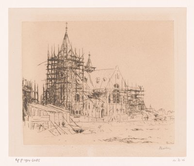 Kostel ve výstavbě (původní název) od Willem Bastiaan Tholen (signed by artist)