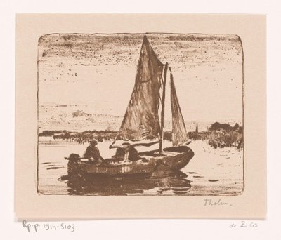 Muž na plachetnici Loď (původní název) od Willem Bastiaan Tholen (signed by artist)