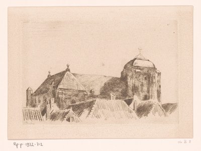 Pohled na Velký kostel ve Veere Loď na věži, Veere (původní název) od Willem Bastiaan Tholen