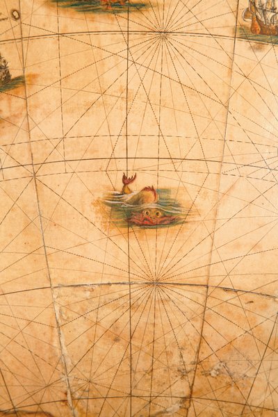 Detail mořské příšery z pozemské zeměkoule, 1645/48 od Willem Blaeu