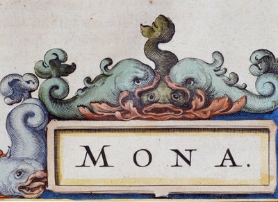 Delfíni, frontispis ve stylu Roquaille. Detail Atlasu di W. Blaeu, Amsterdam 1650. od Willem Blaeu
