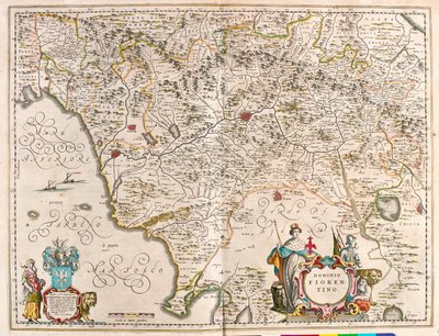 Florencie, Itálie, v "Theatrum Orbis Terrarum, sive Atlas Novus" Willema Blaeua, Amsterdam od Willem Blaeu