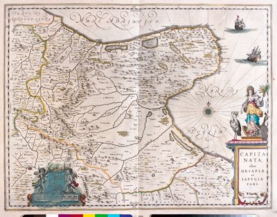 Foggia, Itálie, v "Theatrum Orbis Terrarum, sive Atlas Novus" Willema Blaeua, Amsterdam od Willem Blaeu