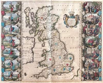 Velká Británie, v "Theatrum Orbis Terrarum, sive Atlas Novus" Willema Blaeua, Amsterdam od Willem Blaeu