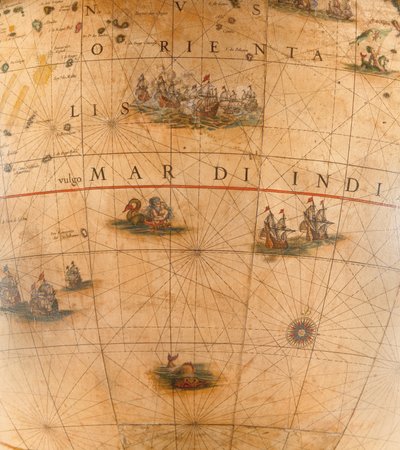 Velký pár knihovních glóbů, pozemský 1645/48, nebeský po cca 1630 od Willem Blaeu