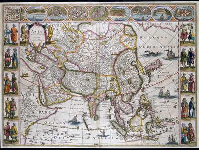 Mapa Asie. Talíř z atlasu od Willema Janszoona Blaeu od Willem Blaeu
