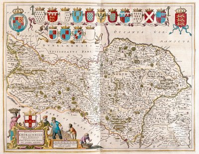 Severní část Yorkshiru, Theatrum Orbis Terrarum, sive Atlas Novus, Willem Blaeu, Amsterdam od Willem Blaeu