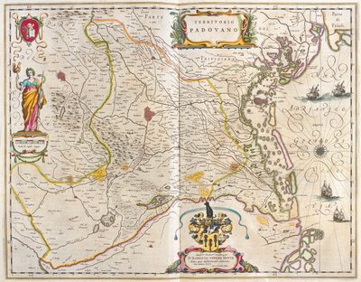 Padova, Itálie, v "Theatrum Orbis Terrarum, sive Atlas Novus" Willema Blaeua, Amsterdam od Willem Blaeu