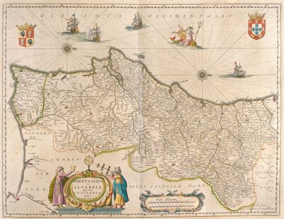 Portugalsko a Algarve, v "Theatrum Orbis Terrarum, sive Atlas Novus" Willema Blaeu, Amsterdam od Willem Blaeu