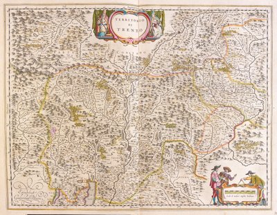 Trento, Itálie, v "Theatrum Orbis Terrarum, sive Atlas Novus" Willema Blaeua, Amsterdam od Willem Blaeu