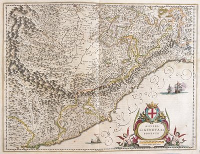 Západní riviéra Ligurie, Itálie, v "Theatrum Orbis Terrarum, sive Atlas Novus", Willem Blaeu, Amsterdam od Willem Blaeu