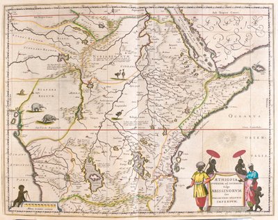 střední a východní Afriky včetně Mozambiku, v "Theatrum Orbis Terrarum, sive Atlas Novus" Willema Blaeua, Amsterdam. od Willem Blaeu