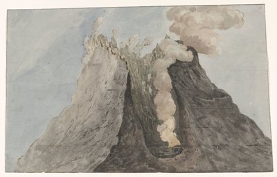 Binnenzijde van krater Etna Vnitřní pohled na kráter Etna (titul na objektu) Cesty po Itálii, Sicílii a Maltě - 1778 (název série) od Willem Carel Dierkens