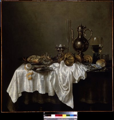 Snídaně s humrem. (Snídaně s humrem). Stálý život. Obraz Willem Claesz Heda (1594-1680) od Willem Claesz. Heda