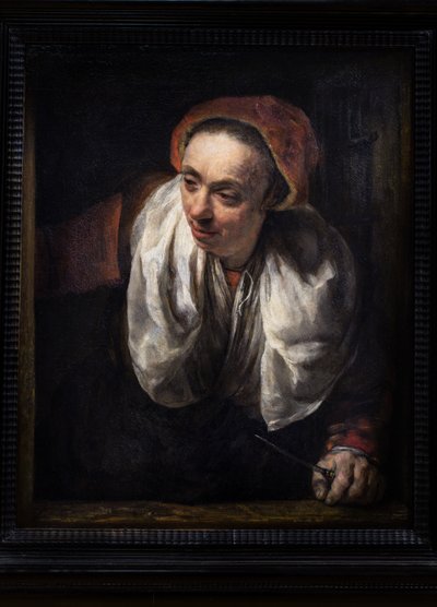 Stará žena u okna od Willem Drost