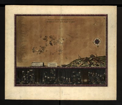 Mapa solných dolů Wieliczka od Willem Hondius