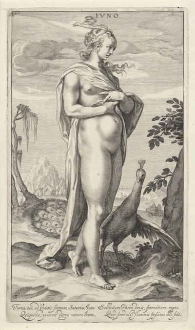 Juno s pávem Iuno (název na objektu) Judgment of Paris (název série) od Willem Isaacsz. van Swanenburg