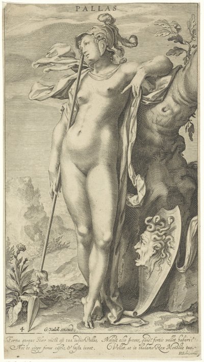 Minerva u stromu Pallas (název na objektu) Judgment of Paris (název série) od Willem Isaacsz. van Swanenburg