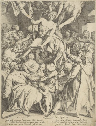Paralyzovaný spuštěn ke Kristu přes střechu od Willem Isaacsz. van Swanenburg