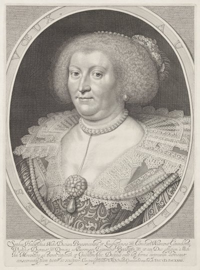 Portrét Sophie Hedwig z Brunswick-Wolfenbüttel od Willem Jacobsz Delff