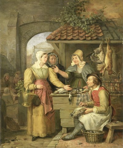 Stánek s drůbeží od Willem Jodocus Mattheus Engelberts