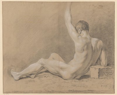 sedící mužský akt, pohled zezadu (1. cena 1769) od Willem Joseph Laquy