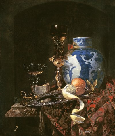 Zátiší s čínskou porcelánovou nádobou (olej na plátně) od Willem Kalf