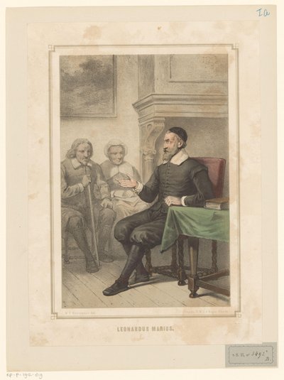 Leonardus Marius van der Goes oslovuje muže a ženu Leonardus Marius (titul na předmětu) od Willem Pieter Hoevenaar