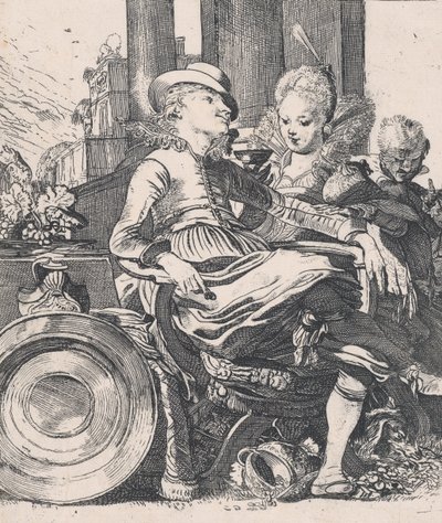 Zamilovaný pár: Lucelle a Ascagnes, 1616. od Willem Pietersz. Buytewech